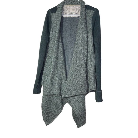 Saturday Sunday Anthropologie Cascado Open Cardigan Sz M Green Acrylic Angora - Picture 1 of 7